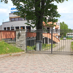 A wrought iron gate