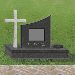 Conception d'un monument forg avec une croix en acier inoxydable, avec possibilit d'accessoires et de dcorations