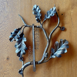 Thermomètre extrieur forg à la main en forme de branche de chêne  cadeau de luxe