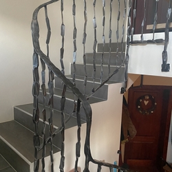 Forged railings for two floors in the entrance hall of a multi-generational family house Forged railings for two floors in the entrance hall of a multi-generational family house