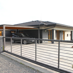 A modern gate with a self-contained frame