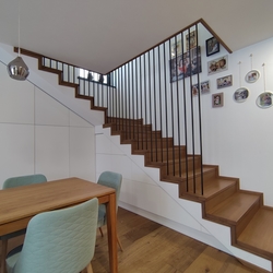 Interior railings on the staircase of a family house in a modern design Interior railings on the staircase of a family house in a modern design