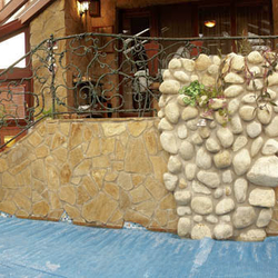 Garde-corps rustique forgé à la main près de la piscine avec motif naturel - Racines Garde-corps rustique forgé à la main près de la piscine avec motif naturel - Racines