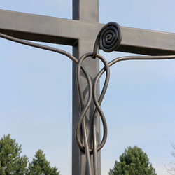 A wrought iron cross