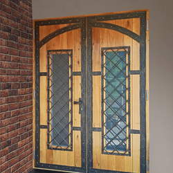 Portes pour maison individuelle - combinaison de mtal, bois et verre