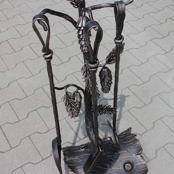 Luxurious fireplace tools with forest motifs designed and produced in UKOVMI Luxurious fireplace tools with forest motifs designed and produced in UKOVMI