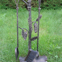 Artistic fireplace tools PINE – hand-forged set for fireplace Artistic fireplace tools PINE – hand-forged set for fireplace