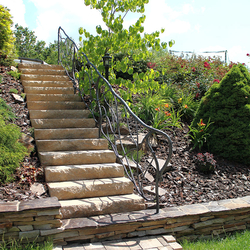 Staircase lighting in the garden with a floor lamp CLASSIC  forged lights