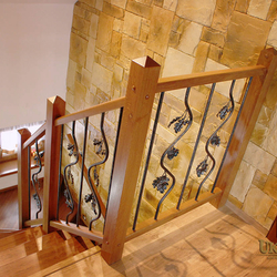 Garde-corps intérieur métal/bois - avec motif de chêne Garde-corps intérieur métal/bois - avec motif de chêne