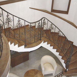 Extraordinary forged staircase railing  indoor railing