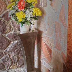 Stainless steel flower pot in the chapel - modern stainless steel flower holder Stainless steel flower pot in the chapel - modern stainless steel flower holder