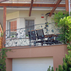 Garde-corps forgé exceptionnel pour la terrasse avec motif naturel Garde-corps forgé exceptionnel pour la terrasse avec motif naturel
