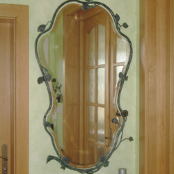 Miroir forgé à la main de luxe - buisson de rosier Miroir forgé à la main de luxe - buisson de rosier