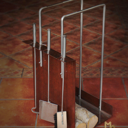 A fireplace set - rust + varnish A fireplace set - rust + varnish