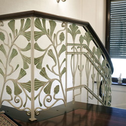 Historical railing of indoor stairs forged in Artist Blacksmith UKOVMI Historical railing of indoor stairs forged in Artist Blacksmith UKOVMI