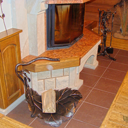 Oak firewood rack - fireplace tools hand forged in UKOVMI Oak firewood rack - fireplace tools hand forged in UKOVMI
