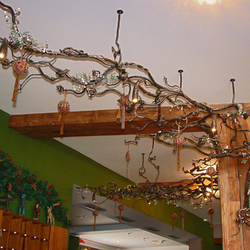 Lustre artistique forg à la main avec motif naturel - luminaire de luxe