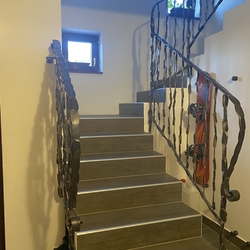 Interior railings - CRAZY - on the stairs of a multi-apartment building Interior railings - CRAZY - on the stairs of a multi-apartment building