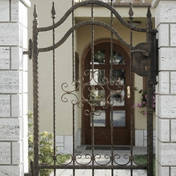 Forged small gate with the letter C and spikes design – forged fencing