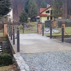 A wrought iron fence