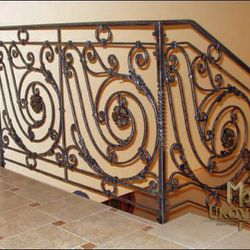 A staircase railing