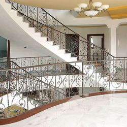 Spiral wrought iron stair railing