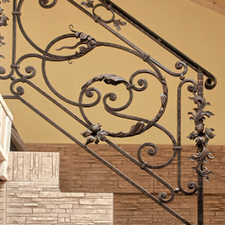 A hand wrought iron railing