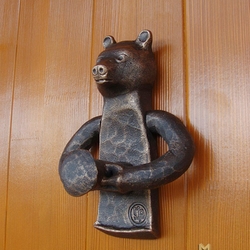 Heurtoir de porte en fer forg - Ours