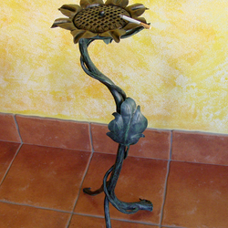 A wrought iron ashtray - sunflower