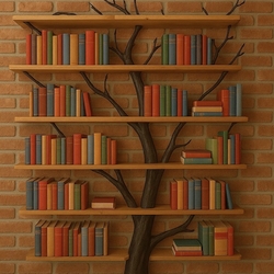 Handgeschmiedetes Bücherregal „Baum“ mit Büchern – Luxusmöbel Handgeschmiedetes Bücherregal „Baum“ mit Büchern – Luxusmöbel