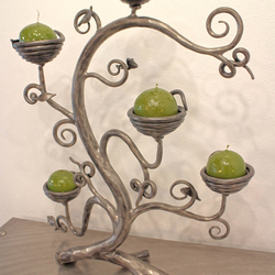 Artistic candleholder BUSH  forged by artistic blacksmiths in UKOVMI