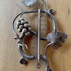Thermomètre de jardin en forme de vigne - accessoire de jardin forg à la main