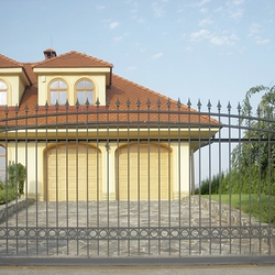 Forged sliding gate crafted by UKOVMI for a family home