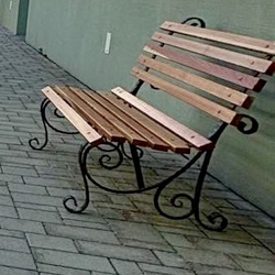 Banc de jardin en fer forgé avec bois – mobilier extérieur en fer forgé Banc de jardin en fer forgé avec bois – mobilier extérieur en fer forgé