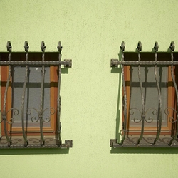 A wrought iron grille