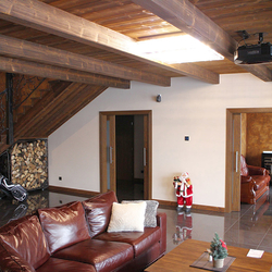 A special wrought iron firewood rack in a luxurious cottage A special wrought iron firewood rack in a luxurious cottage