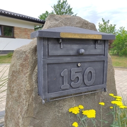 Forged mailbox with house number made for a family house Forged mailbox with house number made for a family house