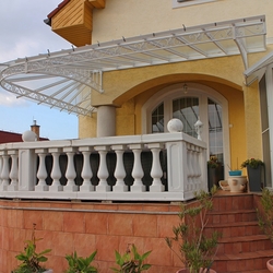 Roofing of the terrace in white color - forged shed from UKOVMI Roofing of the terrace in white color - forged shed from UKOVMI