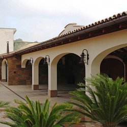 Wrought iron lighting in luxurious parking garages