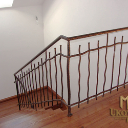 A wrought iron railing - interior - stairs