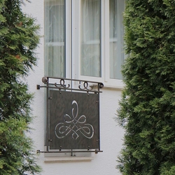 A modern railing with metal - a French window