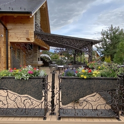 Artistic patio design – forged patio roofing, railings, lightings and furniture, designed and handcrafted by UKOVMI Artistic patio design – forged patio roofing, railings, lightings and furniture, designed and handcrafted by UKOVMI