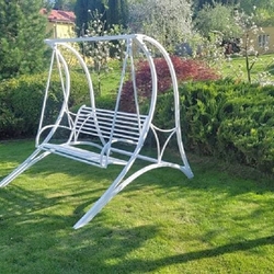 Balanoire en fer forg de jardin de couleur blanche - balanoire de qualit traite contre la corrosion